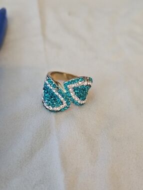 Turquoise Crystal Open Ring - Women Jewelry